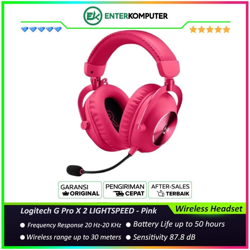 Logitech G Pro X 2 LIGHTSPEED Wireless Gaming Headset - Pink - foto 1