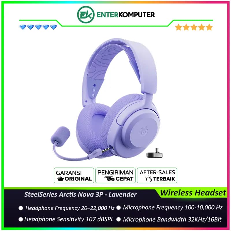 SteelSeries Arctis Nova 3P Wireless Headset for PlayStation - Lavender - foto 1
