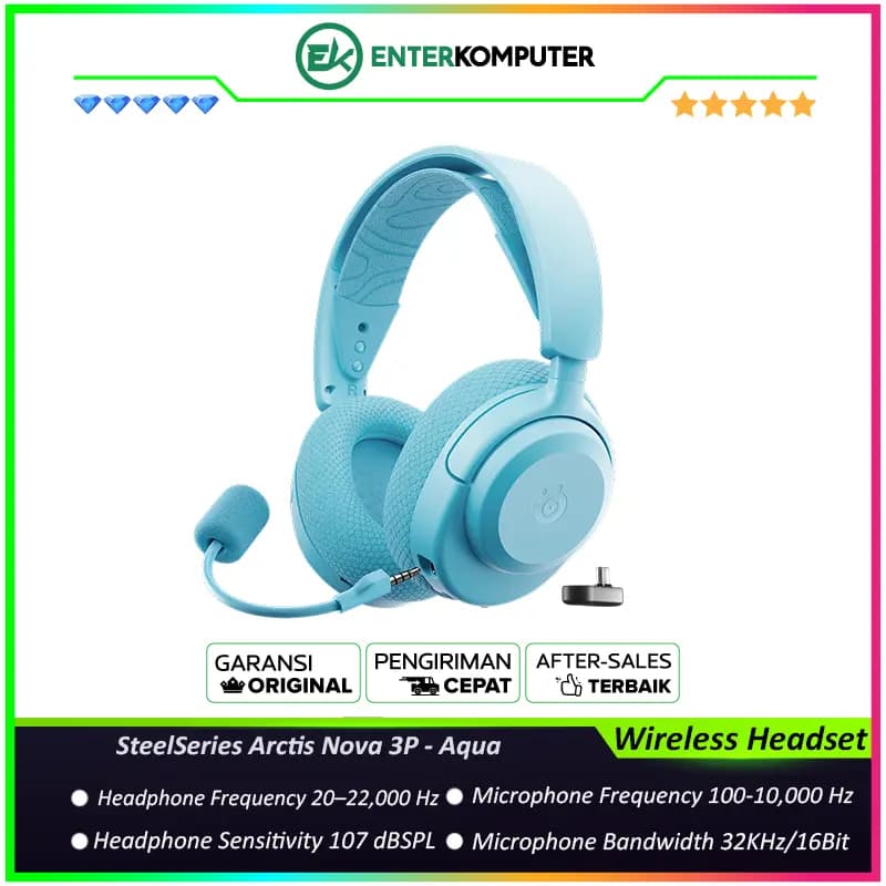 SteelSeries Arctis Nova 3P Wireless Headset for PlayStation - Aqua - foto 1