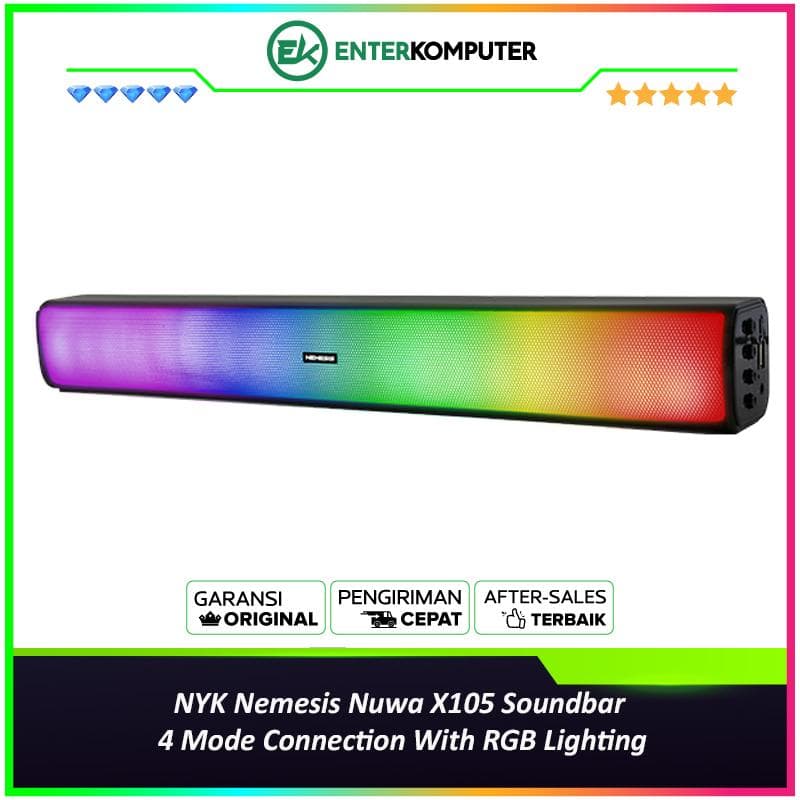 NYK Nemesis Nuwa X105 Soundbar 4 Mode Connection With RGB Lighting - foto 1