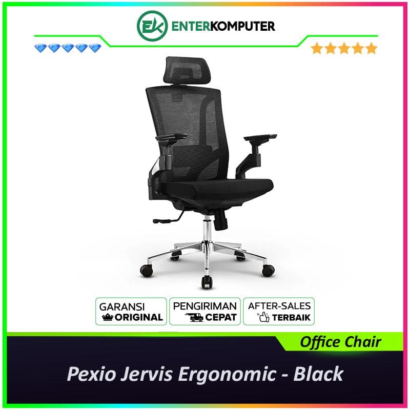 Pexio Jervis Ergonomic Office Chair - Black - foto 1