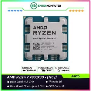 AMD Ryzen 7 7800X3D 4.2GHz Up To 5.0GHz Cache 96MB 120W AM5 [Tray] - 8 Core - 100-000000910 (Garansi Lokal/AMD Indonesia) - foto 1