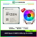 AMD Ryzen 5 5600 3.5Ghz Up To 4.4Ghz Cache 32MB 65W AM4 [Tray] - 6 Core - NEW UNIT - 1 Years Warranty Replacement (with CUBE GAMING WIND V2 - 2 Copper Heat Pipes - Mirror RGB TOP Cover - Gaming CPU Cooler Rainbow Led) - foto 1