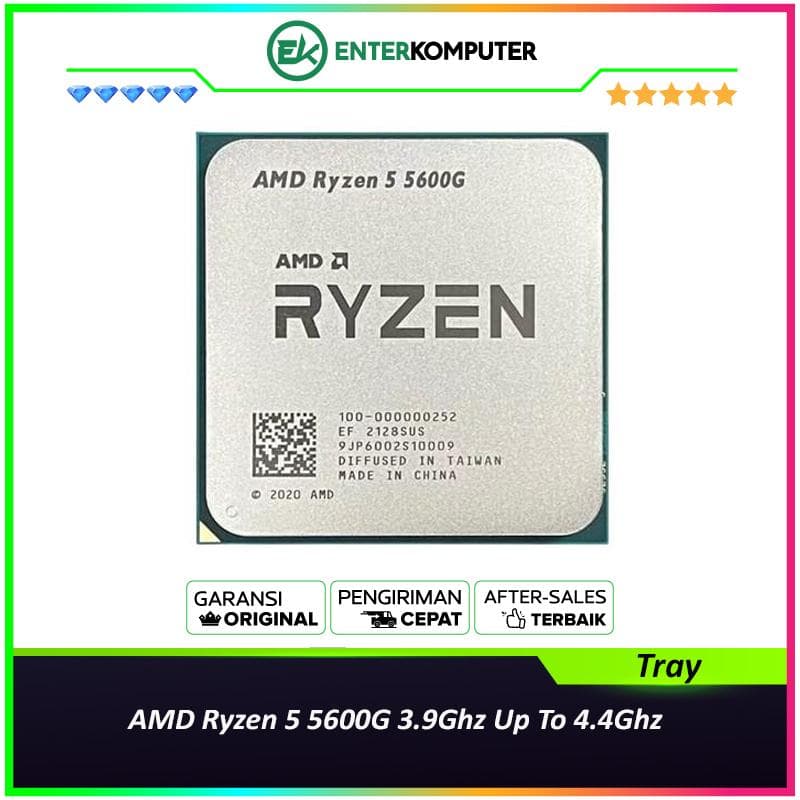 AMD Ryzen 5 5600G 3.9Ghz Up To 4.4Ghz Cache 16MB 65W AM4 [Tray] - 6 Core - NEW UNIT - 1 Years Warranty Replacement - foto 1