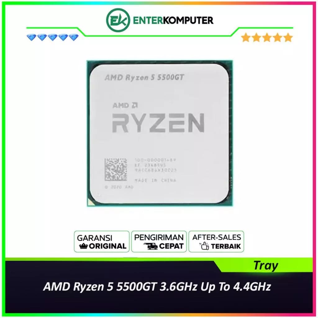 AMD Ryzen 5 5500GT 3.6GHz Up To 4.4GHz Cache 16MB 65W AM4 [Tray] - 6 Core - 100-000001489 - foto 1