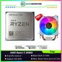AMD Ryzen 5 3400G 3.7Ghz Up To 4.2Ghz Cache 4MB 65W AM4 [Tray] - 4 Core - NEW UNIT - 1 Years Warranty Replacement (with CUBE GAMING WIND V2 - 2 Copper Heat Pipes - Mirror RGB TOP Cover - Gaming CPU Cooler Rainbow Led) - foto 1