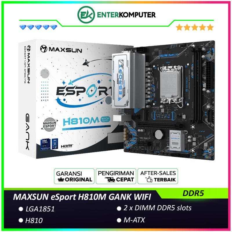 MAXSUN eSport H810M GANK WIFI (LGA1851, H810, DDR5, USB3.2, SATA3) - foto 1