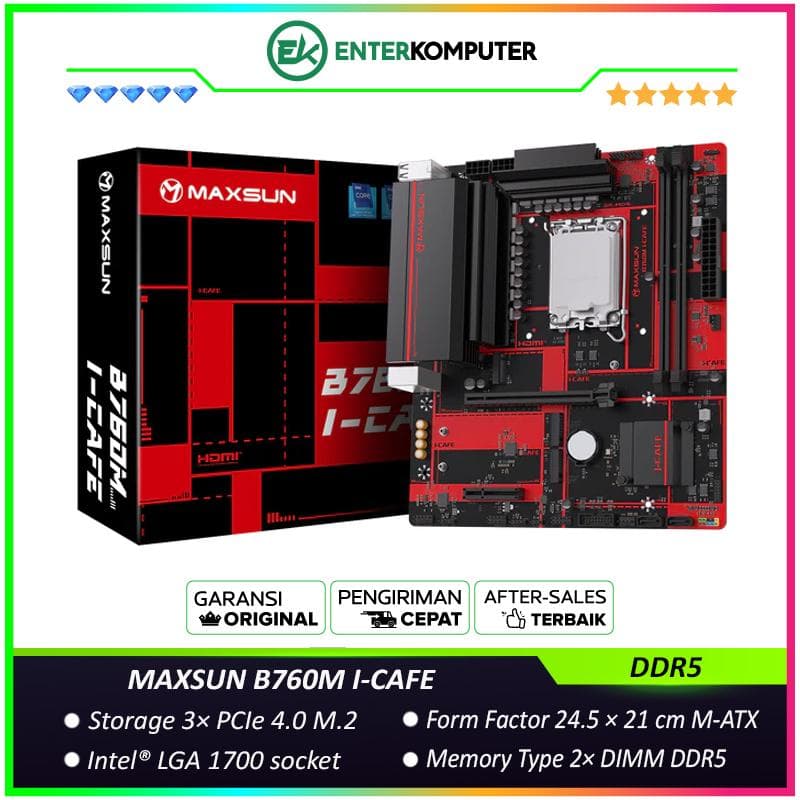 MAXSUN B760M I-CAFE (LGA1700, B760, DDR5, USB3.2, SATA3) - foto 1