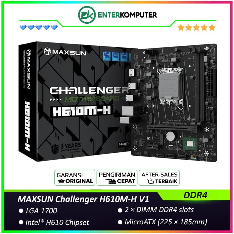 MAXSUN Challenger H610M-H V1 (LGA1700, H610, DDR4, USB3.2, SATA3) - foto 1