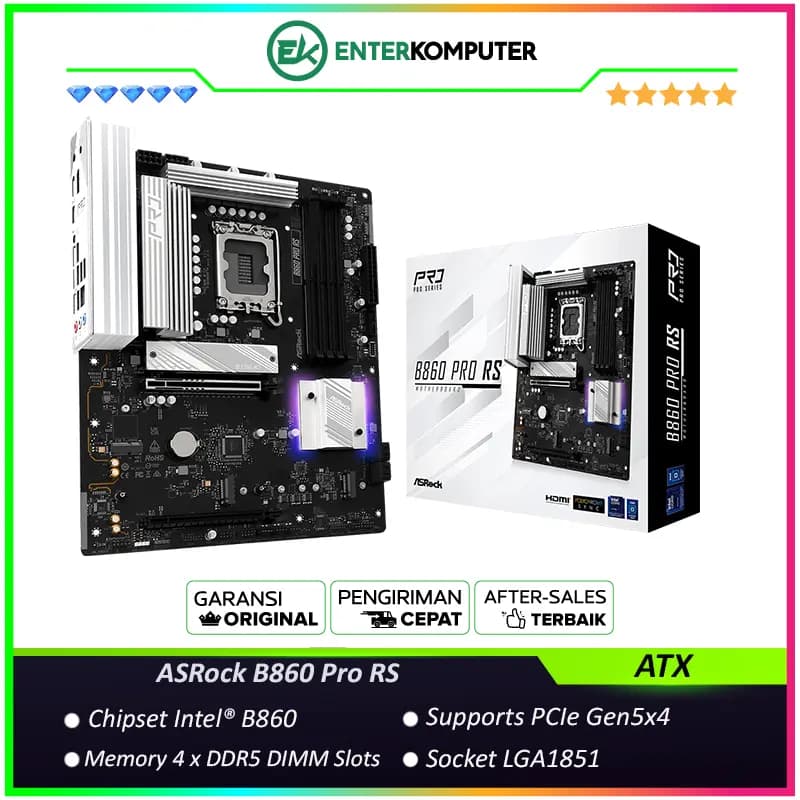 ASRock B860 Pro RS (LGA1851, B860, DDR5, USB3.2 Gen2 Type-C, SATA3) - foto 1