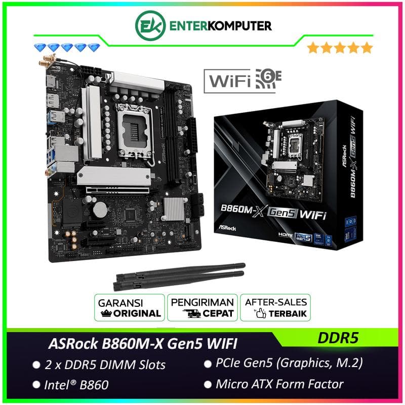 ASRock B860M-X Gen5 WIFI (LGA1851, B860, DDR5, USB3.2 Gen2 Type-C, SATA3) - foto 1