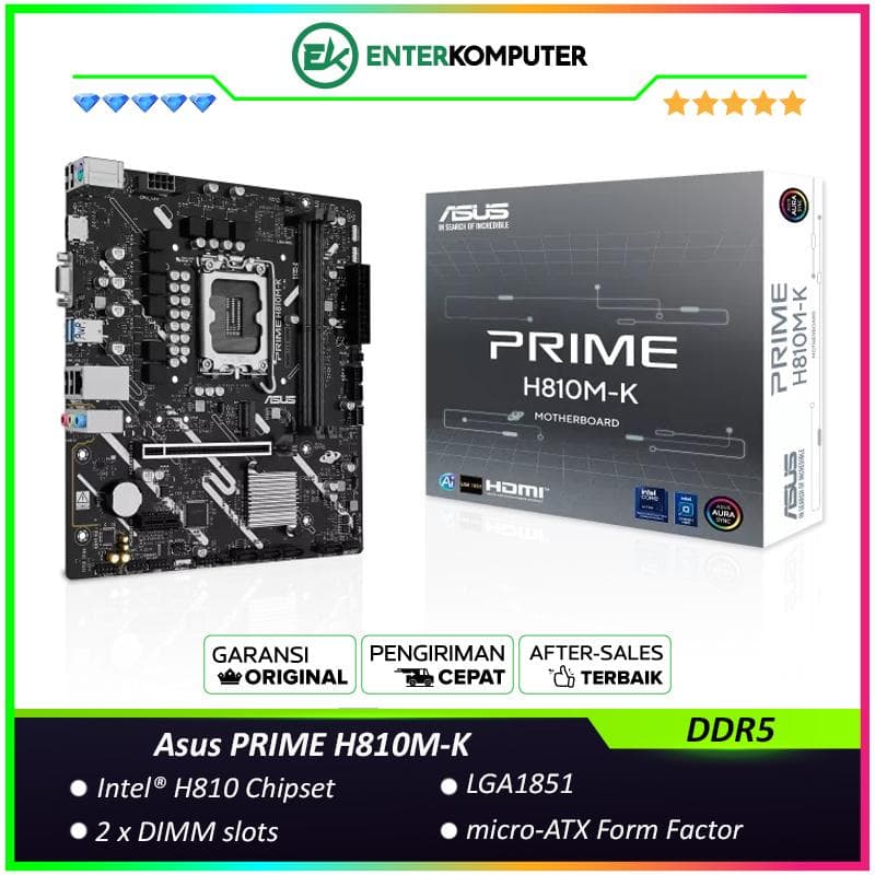 Asus PRIME H810M-K (LGA1851, H810, DDR5, USB3.2 Type-C, SATA3) - foto 1