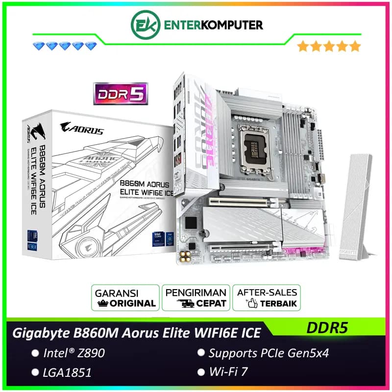 Gigabyte B860M Aorus Elite WIFI6E ICE (LGA1851, B860, DDR5, USB3.2 Gen2 Type-C, SATA3) - foto 1
