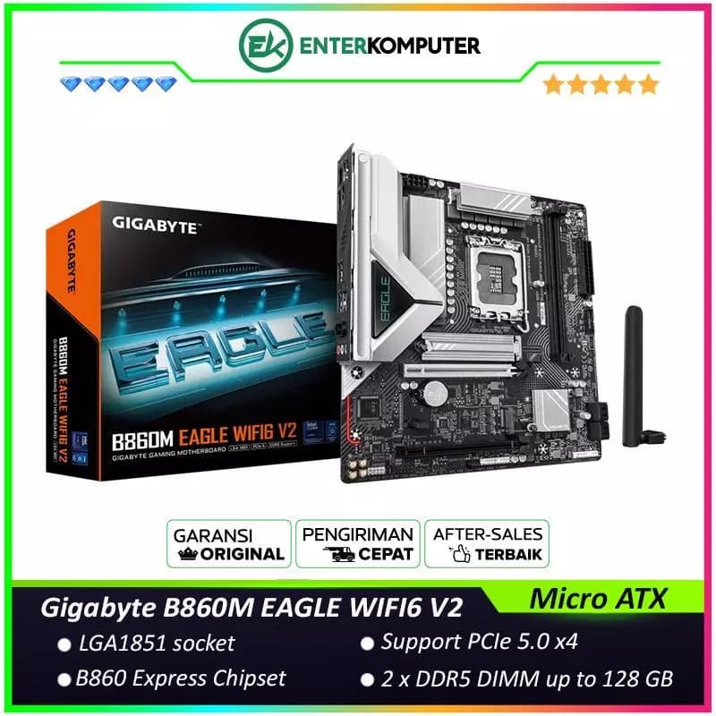 Gigabyte B860M EAGLE WIFI6 V2 (LGA1851, B860, DDR5, USB3.2 Type-C, SATA3) - foto 1