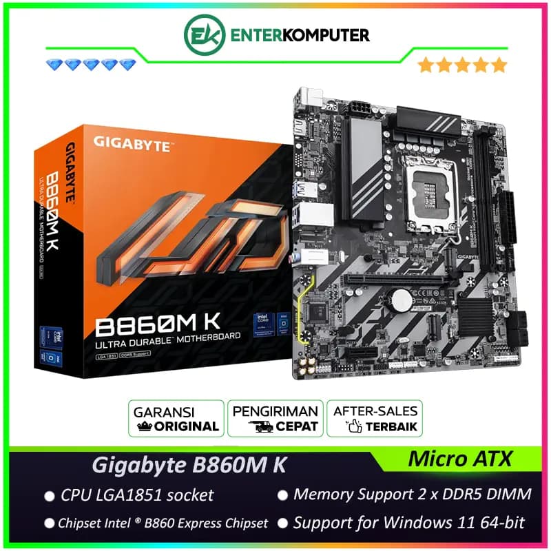 Gigabyte B860M K (LGA1851, B860, DDR5, USB3.2, SATA3) - foto 1