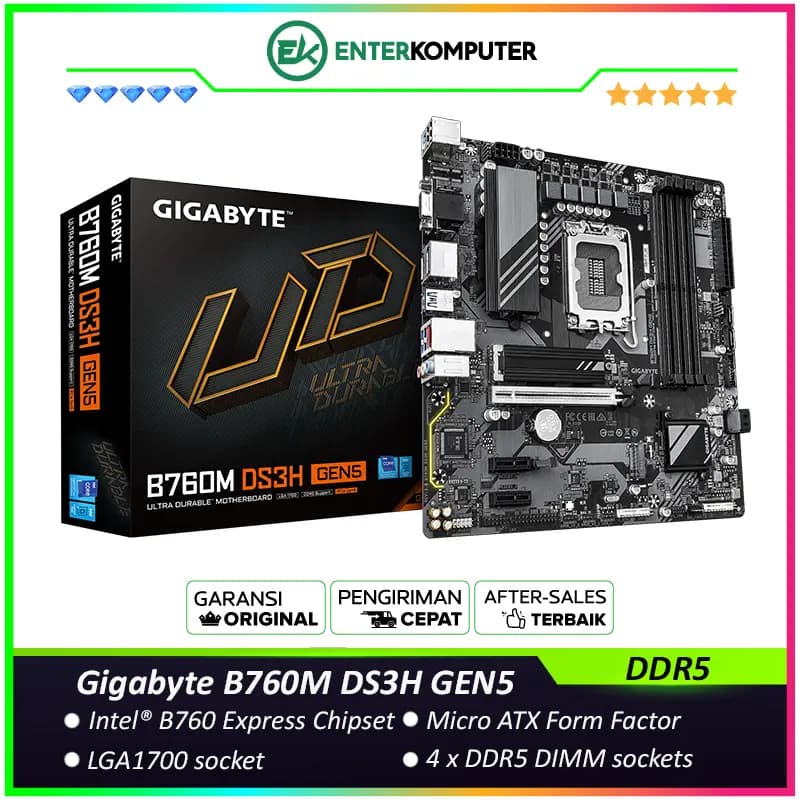 Gigabyte B760M DS3H GEN5 (LGA1700, B760, DDR5, USB3.2, SATA3) - foto 1