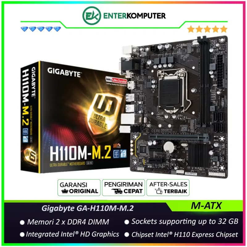 Gigabyte GA-H110M-M.2 (LGA1151, H110, DDR4, SATA3) - foto 1