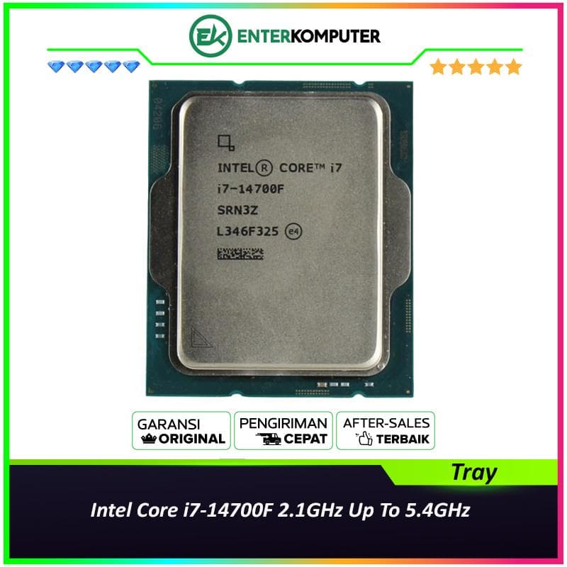 Intel Core i7-14700F 2.1GHz Up To 5.4GHz - Cache 33MB [Tray] Socket LGA 1700 - Raptor Lake Refresh Series - NEW UNIT - 1 Years Warranty - foto 1