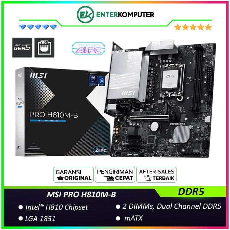 MSI PRO H810M-B (LGA1851, H810, DDR5, USB3.2 Type-C, SATA3) - foto 1