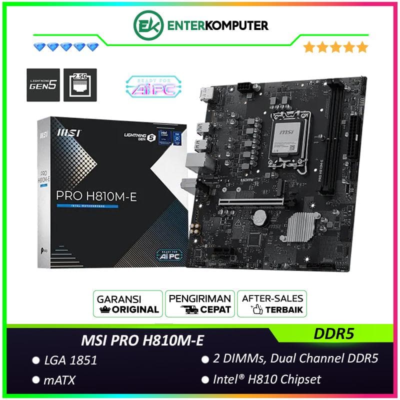 MSI PRO H810M-E (LGA1851, H810, DDR5, USB3.2 Type-C, SATA3) - foto 1