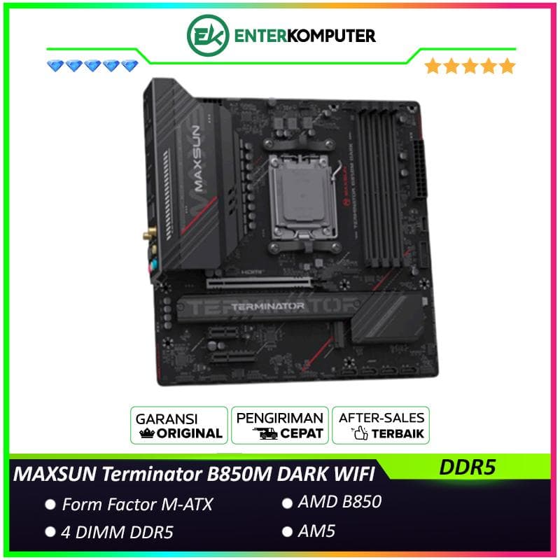 MAXSUN Terminator B850M DARK WIFI (AM5, AMD B850, DDR5, USB3.2 Type-C, SATA3) - foto 1