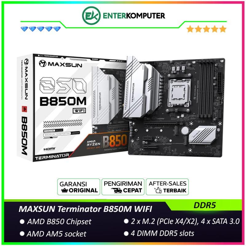 MAXSUN Terminator B850M WIFI (AM5, AMD B850, DDR5, USB3.2 Type-C, SATA3) - foto 1