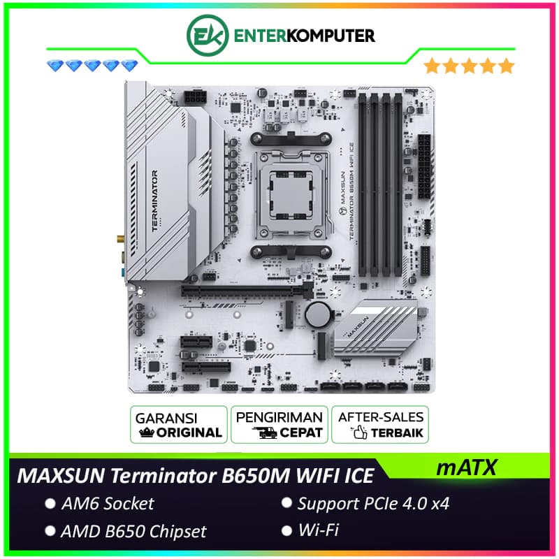 MAXSUN Terminator B650M WIFI ICE (AM5, AMD B650, DDR5, USB3.2 Type-C, SATA3) - foto 1