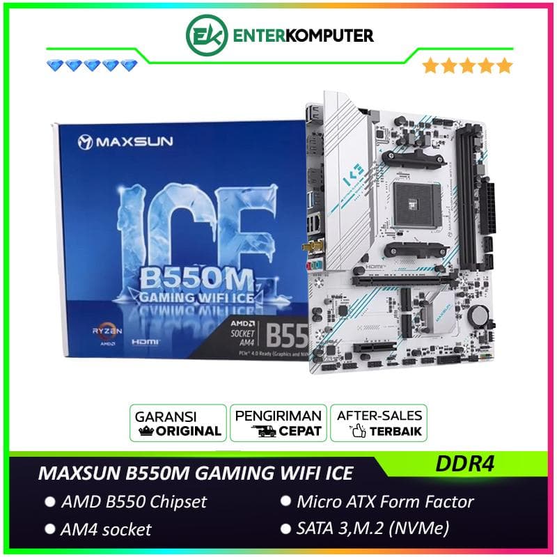 MAXSUN B550M GAMING WIFI ICE (AM4, AMD B550, DDR4, USB3.2, SATA3) - foto 1