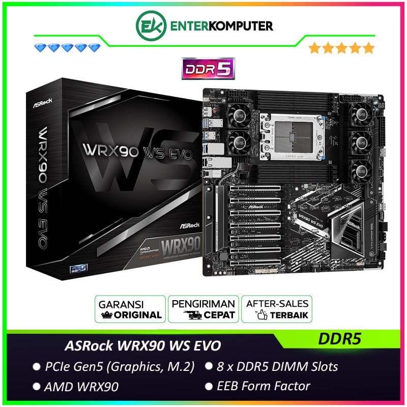 ASRock WRX90 WS EVO (sTR5, AMD WRX90, DDR5, USB3.2 Type-C, SATA3) - foto 1