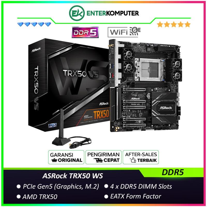 ASRock TRX50 WS (sTR5, AMD TRX50, DDR5, USB3.2 Gen2 Type-C, SATA3) - foto 1
