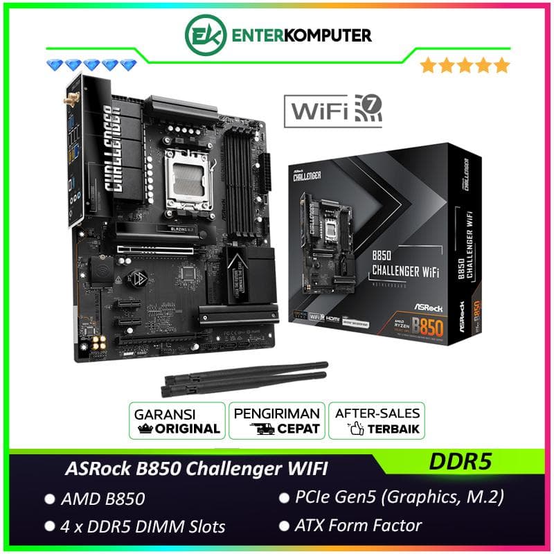 ASRock B850 Challenger WIFI (AM5, AMD B850, DDR5, USB3.2 Type-C, SATA3) - foto 1