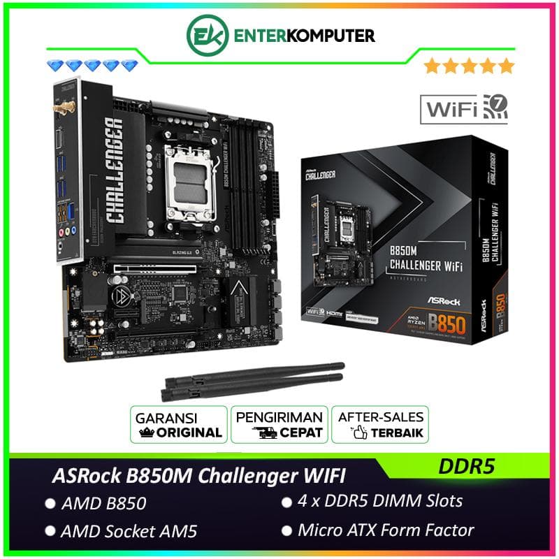 ASRock B850M Challenger WIFI (AM5, AMD B850, DDR5, USB3.2 Type-C, SATA3) - foto 1