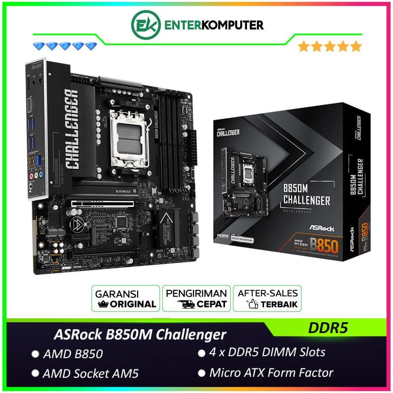 ASRock B850M Challenger (AM5, AMD B850, DDR5, USB3.2 Type-C, SATA3) - foto 1