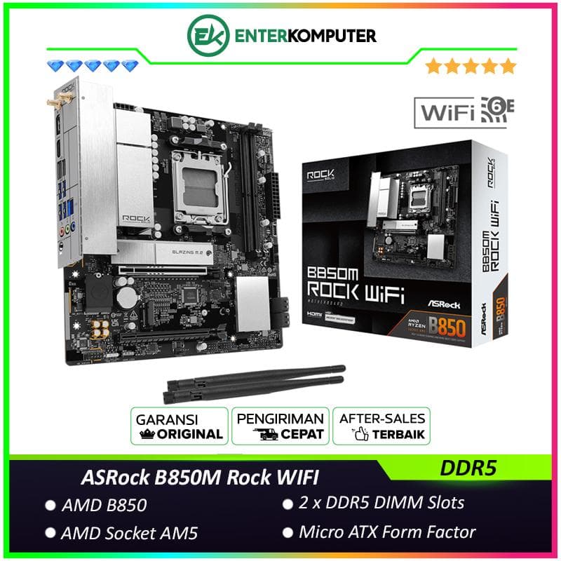 ASRock B850M Rock WIFI (AM5, AMD B850, DDR5, USB3.2 Type-C, SATA3) - foto 1