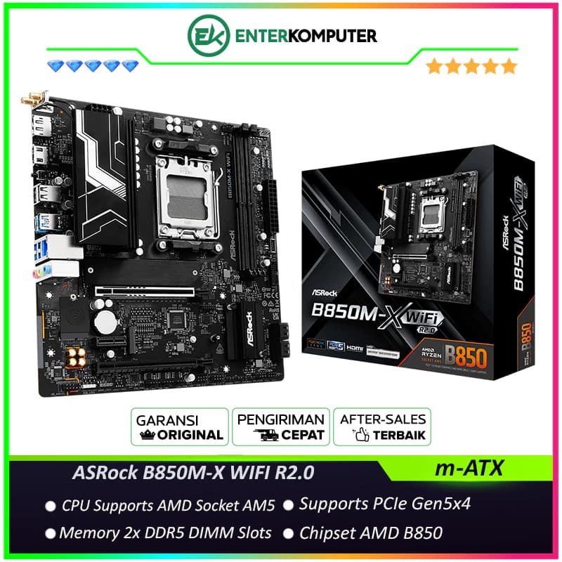 ASRock B850M-X WIFI R2.0 (AM5, AMD B850, DDR5, USB3.2 Type-C, SATA3) - foto 1