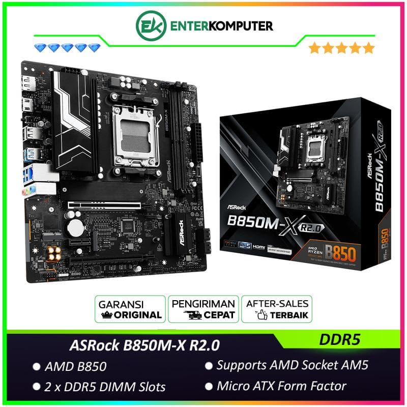 ASRock B850M-X R2.0 (AM5, AMD B850, DDR5, USB3.2 Type-C, SATA3) - foto 1