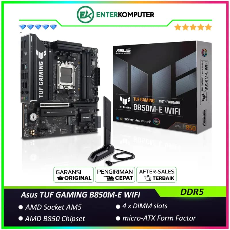 Asus TUF GAMING B850M-E WIFI (AM5, AMD B850, DDR5, USB3.2 Type-C, SATA3) - foto 1