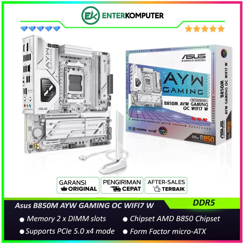 Asus B850M AYW GAMING OC WIFI7 W (AM5, AMD B850, DDR5, USB3.2 Type-C, SATA3) - foto 1