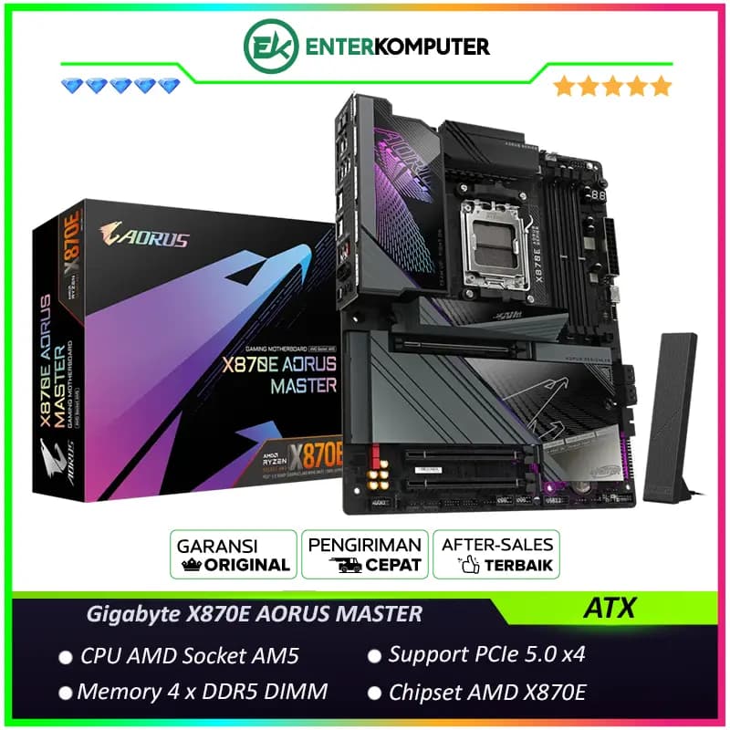 Gigabyte X870E AORUS MASTER (AM5, AMD X870E, DDR5, USB3.2 Type-C, SATA3) - foto 1