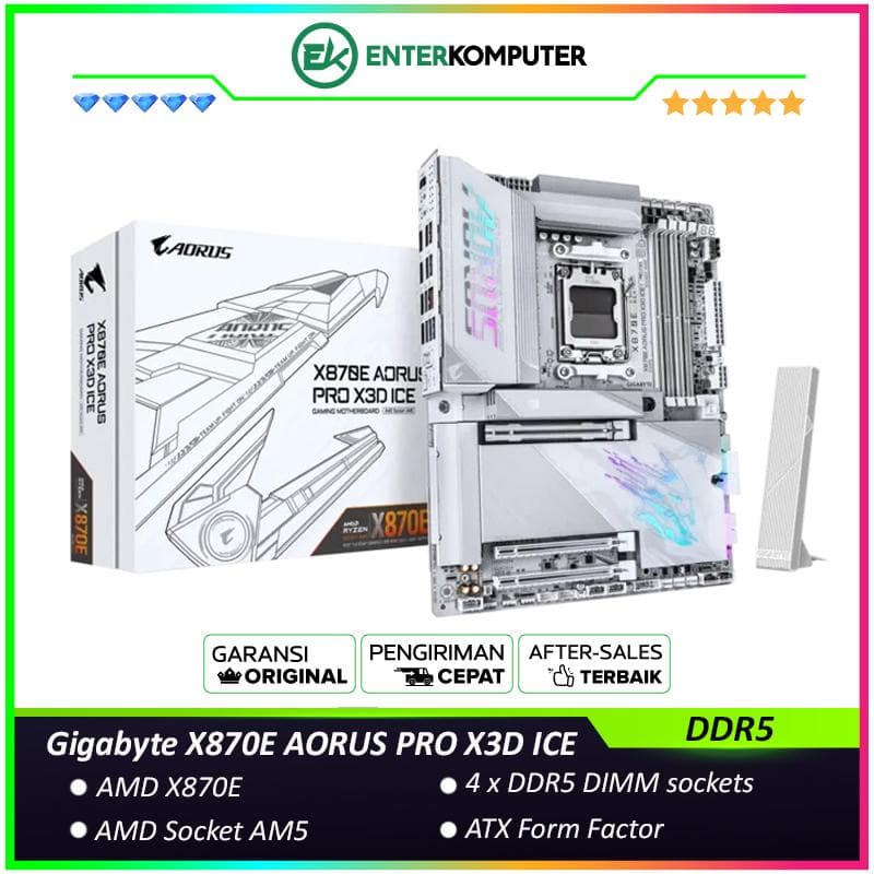 Gigabyte X870E AORUS PRO X3D ICE (AM5, AMD X870E, DDR5, USB3.2 Type-C, SATA3) - foto 1