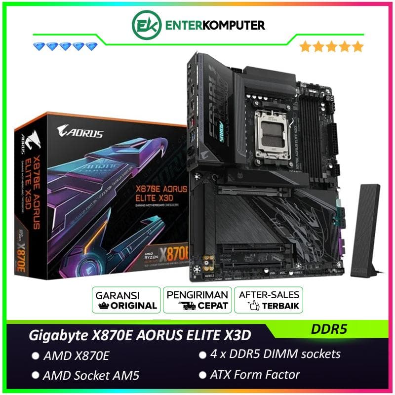 Gigabyte X870E AORUS ELITE X3D (AM5, AMD X870E, DDR5, USB3.2 Type-C, SATA3) - foto 1