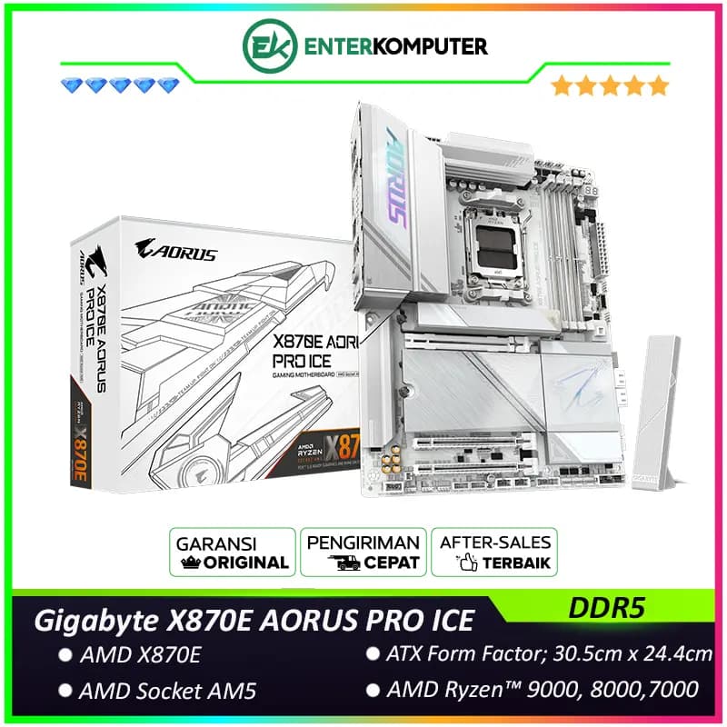 Gigabyte X870E AORUS PRO ICE (AM5, AMD X870E, DDR5, USB3.2 Type-C, SATA3) - foto 1