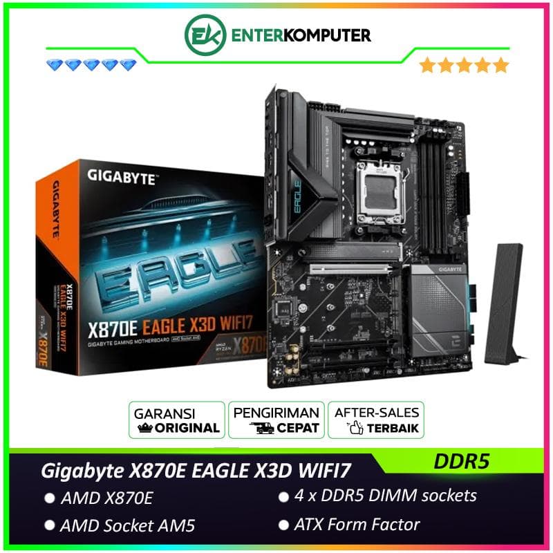 Gigabyte X870E EAGLE X3D WIFI7 (AM5, AMD X870E, DDR5, USB3.2 Type-C, SATA3) - foto 1