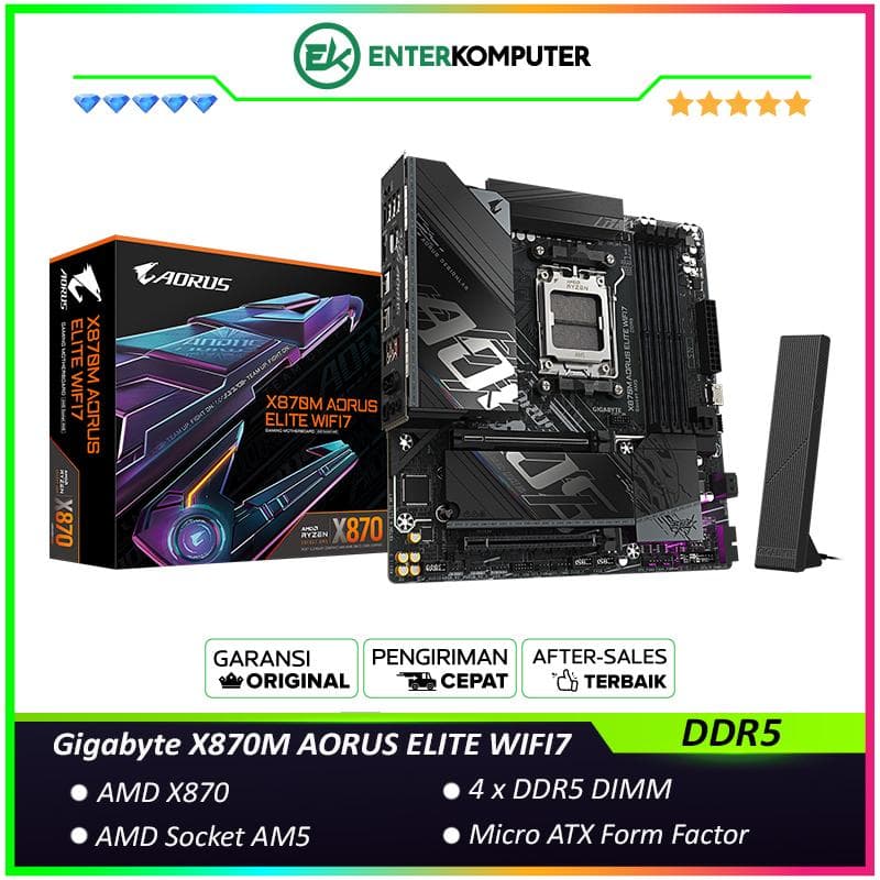 Gigabyte X870M AORUS ELITE WIFI7 (AM5, AMD X870, DDR5, USB3.2 Type-C, SATA3) - foto 1
