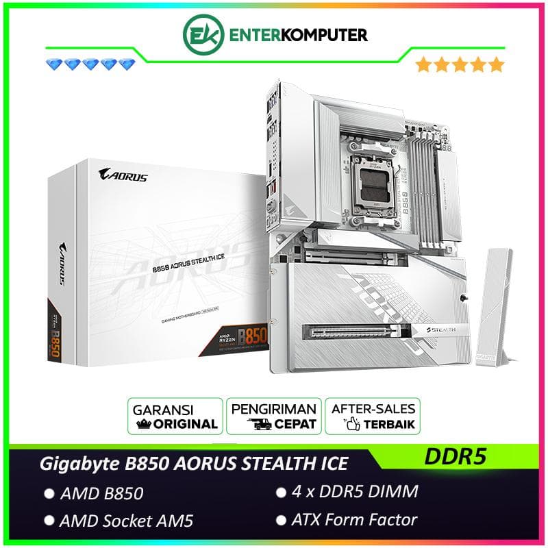 Gigabyte B850 AORUS STEALTH ICE (AM5, AMD B850, DDR5, USB3.2 Type-C, SATA3) - foto 1