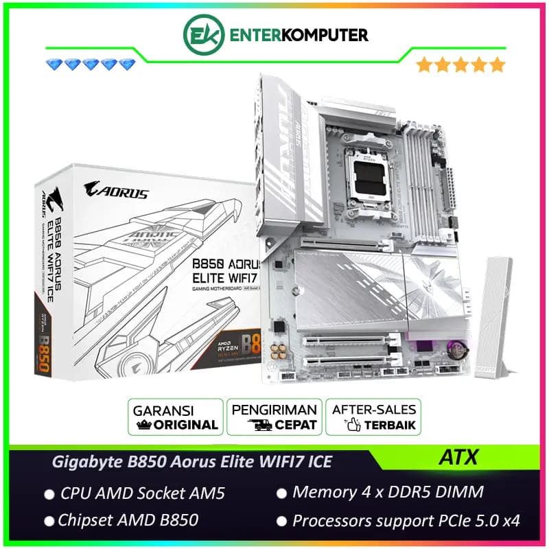 Gigabyte B850 Aorus Elite WIFI7 ICE (AM5, AMD B850, DDR5, USB3.2 Type-C, SATA3) - foto 1
