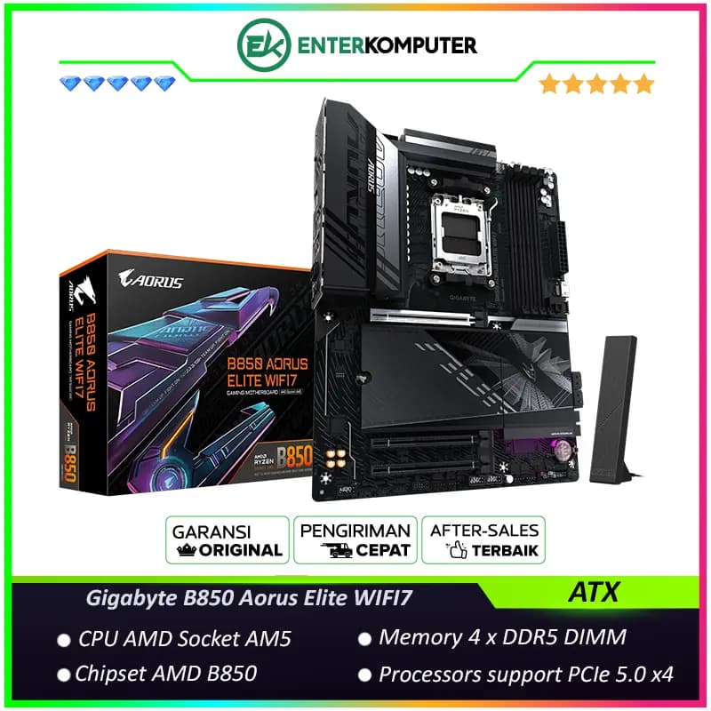 Gigabyte B850 Aorus Elite WIFI7 (AM5, AMD B850, DDR5, USB3.2 Type-C, SATA3) - foto 1