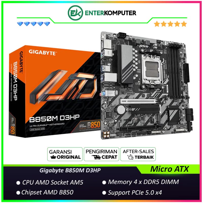 Gigabyte B850M D3HP (AM5, AMD B850, DDR5, USB3.2 Type-C, SATA3) - foto 1