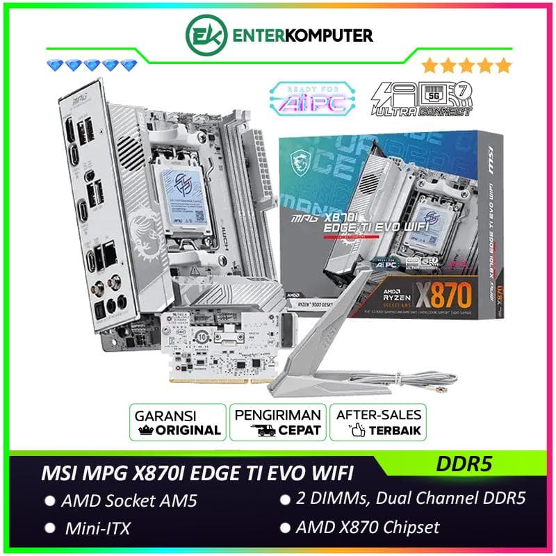 MSI MPG X870I EDGE TI EVO WIFI (AM5, AMD X870, DDR5, USB3.2 Type-C, SATA3) - foto 1