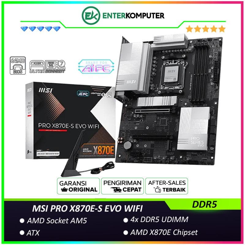 MSI PRO X870E-S EVO WIFI (AM5, AMD X870E, DDR5, USB3.2 Type-C, SATA3) - foto 1